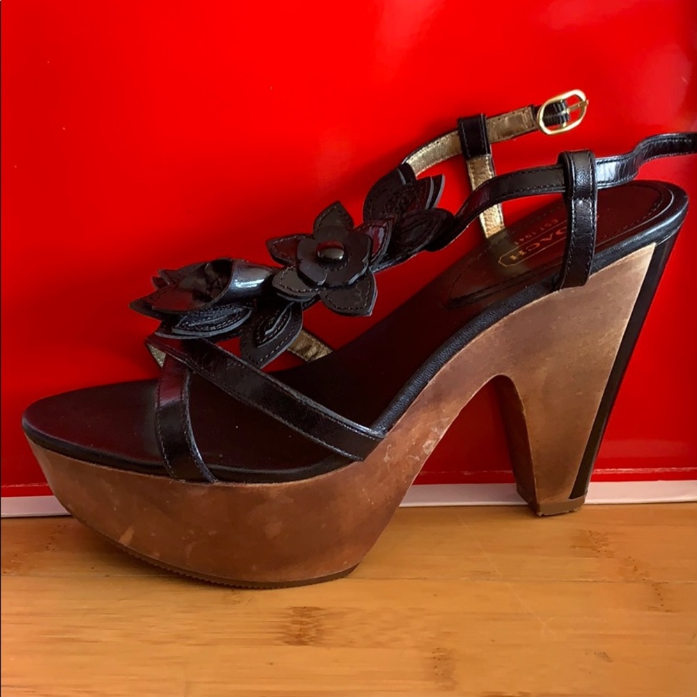 Coach Jeanna Soft Patent leather flower heels